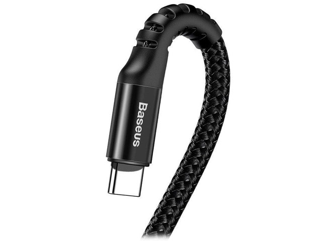 USB-кабель Baseus Fish Eye Spring Cable (USB Type C, черный, 1 м)