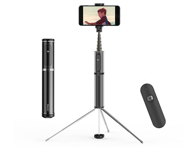 Монопод Baseus Selfie Stick Tripod универсальный (черный, тринога, 0.8 м, беспроводной)