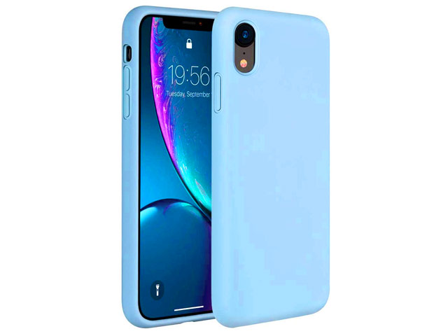 Чехол Yotrix LiquidSilicone для Apple iPhone XR (темно-голубой, гелевый)