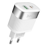 Зарядное устройство Hoco Intelligent Charger C58A универсальное (сетевое, 18W, Quick Charge 3.0, PD 2.0, белое)