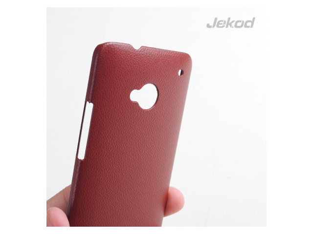 Чехол Jekod Leather Shield case для HTC One 801e (HTC M7) (темно-коричневый, кожанный)