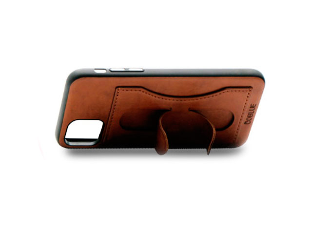 Чехол Coblue Creative Case для Apple iPhone 11 pro (коричневый, кожаный)