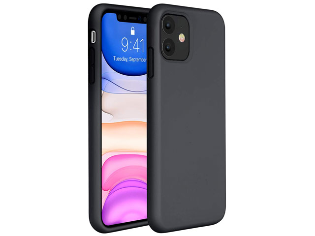 Чехол Yotrix LiquidSilicone для Apple iPhone 11 (черный, гелевый)