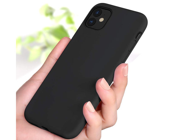 Чехол Yotrix LiquidSilicone для Apple iPhone 11 (черный, гелевый)