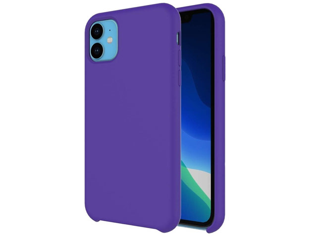 Чехол Yotrix LiquidSilicone для Apple iPhone 11 (фиолетовый, гелевый)