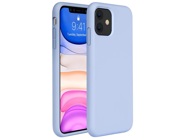 Чехол Yotrix LiquidSilicone для Apple iPhone 11 (голубой, гелевый)