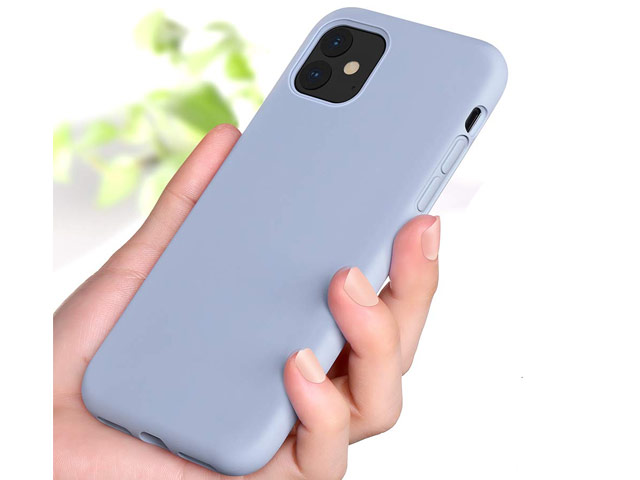 Чехол Yotrix LiquidSilicone для Apple iPhone 11 (голубой, гелевый)