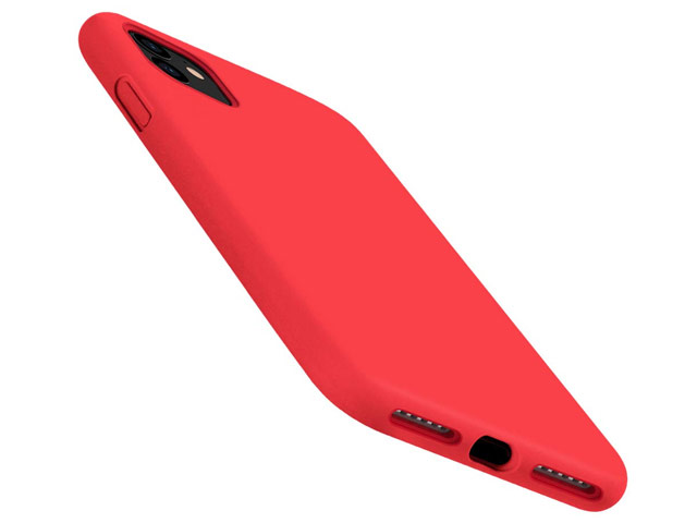 Чехол Yotrix LiquidSilicone для Apple iPhone 11 (красный, гелевый)