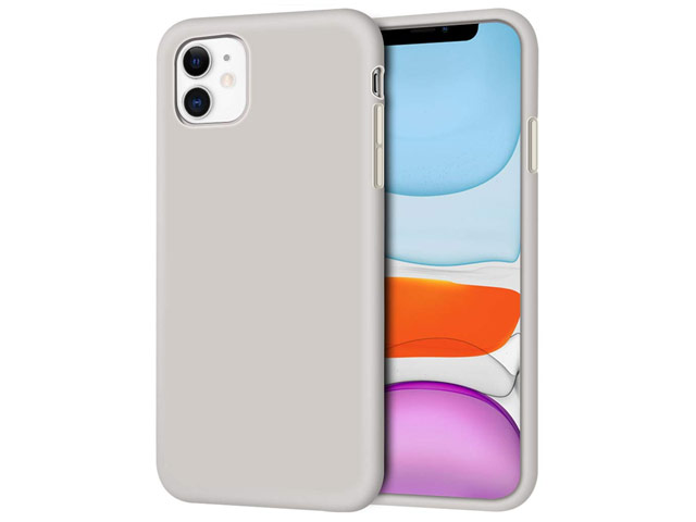 Чехол Yotrix LiquidSilicone для Apple iPhone 11 (бежевый, гелевый)