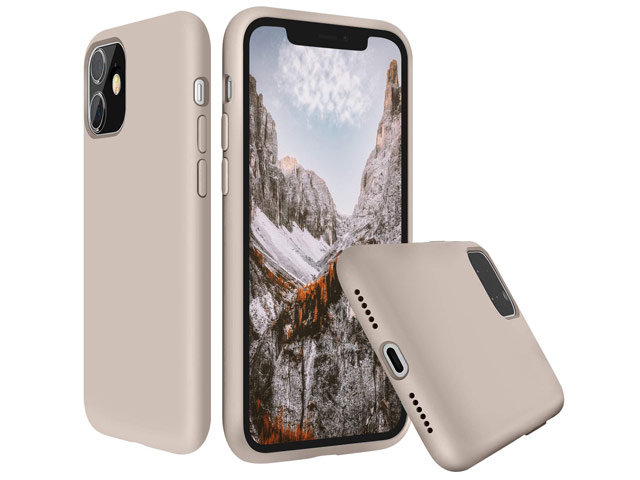 Чехол Yotrix LiquidSilicone для Apple iPhone 11 (бежевый, гелевый)