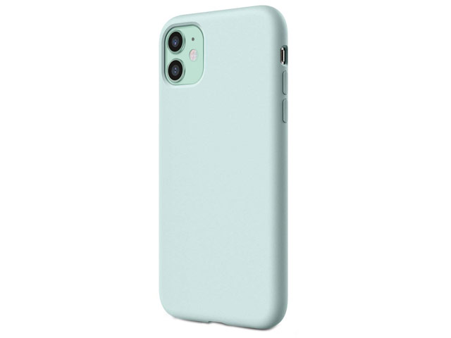 Чехол Yotrix LiquidSilicone для Apple iPhone 11 (светло-бирюзовый, гелевый)