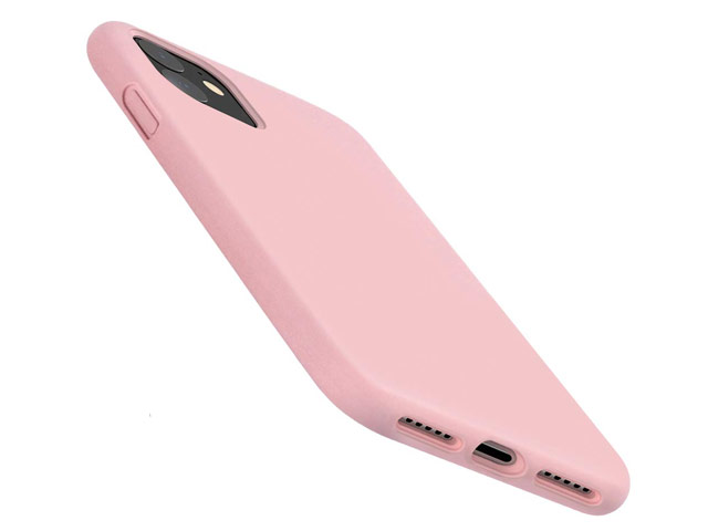 Чехол Yotrix LiquidSilicone для Apple iPhone 11 (светло-розовый, гелевый)