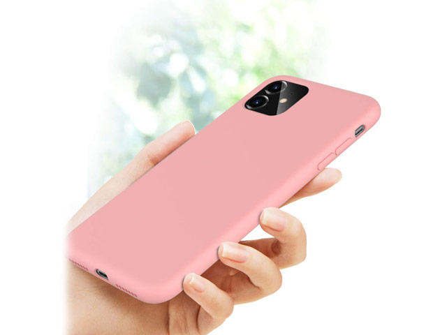 Чехол Yotrix LiquidSilicone для Apple iPhone 11 (розовый, гелевый)