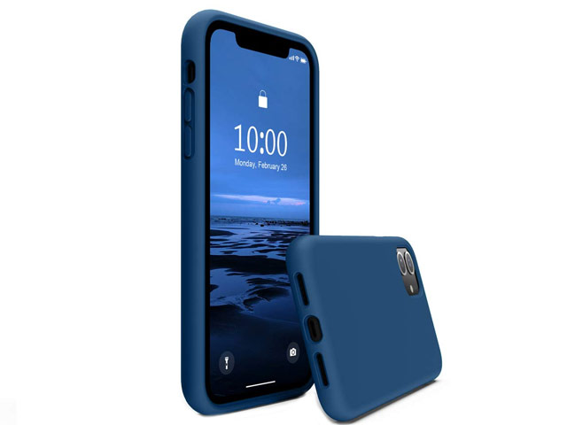 Чехол Yotrix LiquidSilicone для Apple iPhone 11 (синий, гелевый)