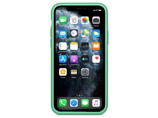 Чехол Yotrix LiquidSilicone для Apple iPhone 11 (зеленый, гелевый)