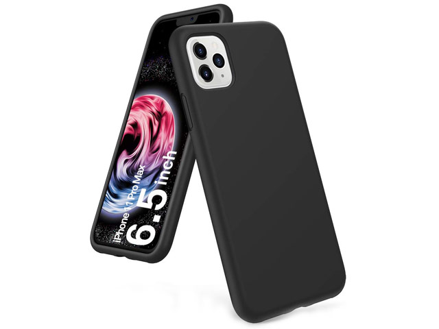 Чехол Yotrix LiquidSilicone для Apple iPhone 11 pro (черный, гелевый)