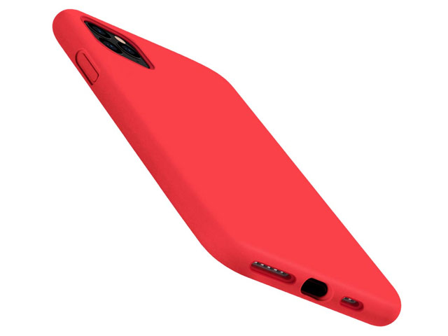 Чехол Yotrix LiquidSilicone для Apple iPhone 11 pro (красный, гелевый)