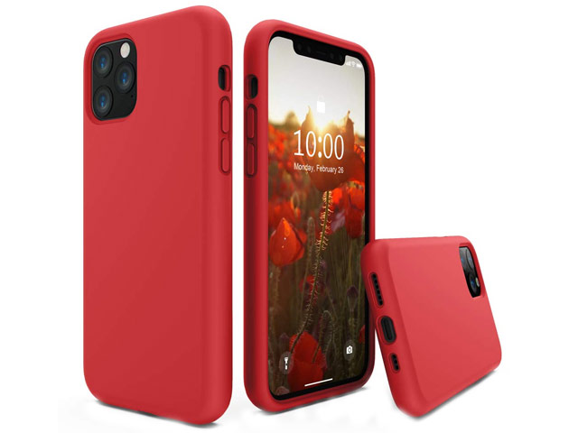 Чехол Yotrix LiquidSilicone для Apple iPhone 11 pro (красный, гелевый)