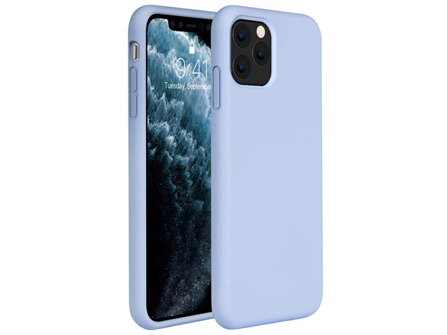 Чехол Yotrix LiquidSilicone для Apple iPhone 11 pro (голубой, гелевый)