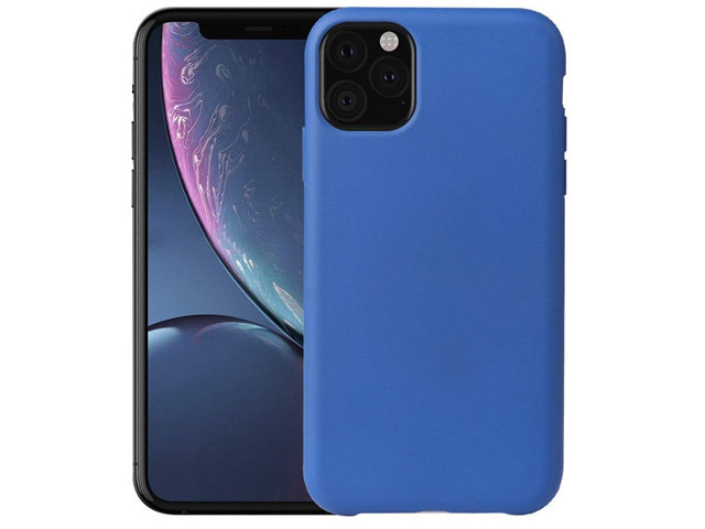 Чехол Yotrix LiquidSilicone для Apple iPhone 11 pro (синий, гелевый)