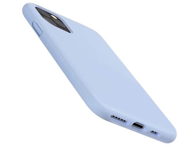 Чехол Yotrix LiquidSilicone для Apple iPhone 11 pro max (голубой, гелевый)