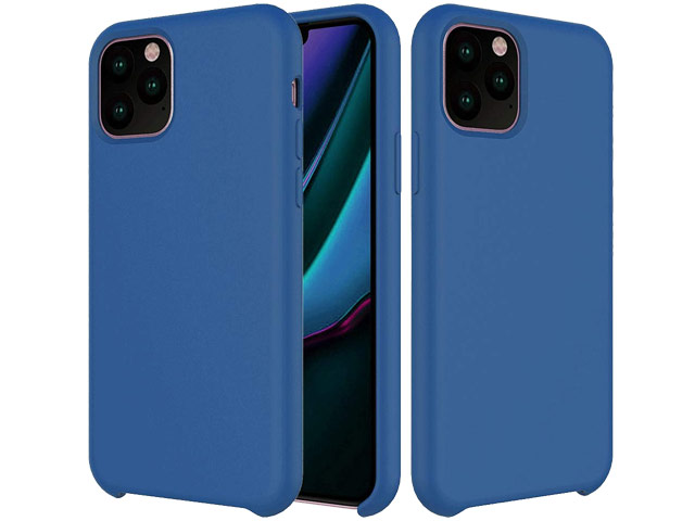 Чехол Yotrix LiquidSilicone для Apple iPhone 11 pro max (синий, гелевый)