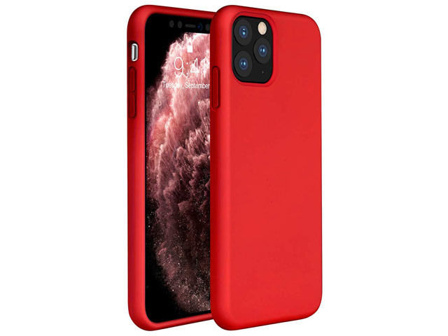 Чехол Yotrix LiquidSilicone для Apple iPhone 11 pro max (красный, гелевый)