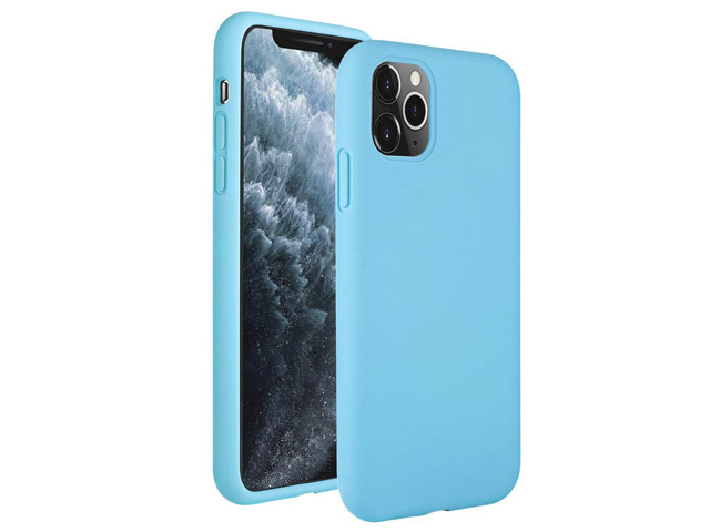 Чехол Yotrix LiquidSilicone для Apple iPhone 11 pro max (темно-голубой, гелевый)