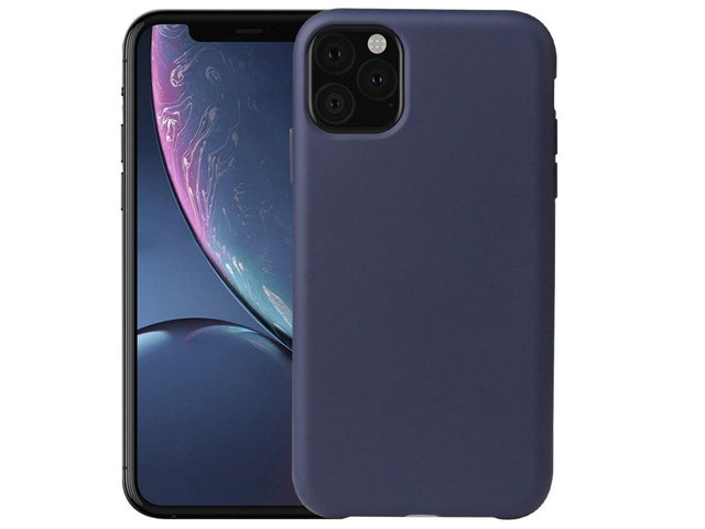 Чехол Yotrix LiquidSilicone для Apple iPhone 11 pro (темно-синий, гелевый)