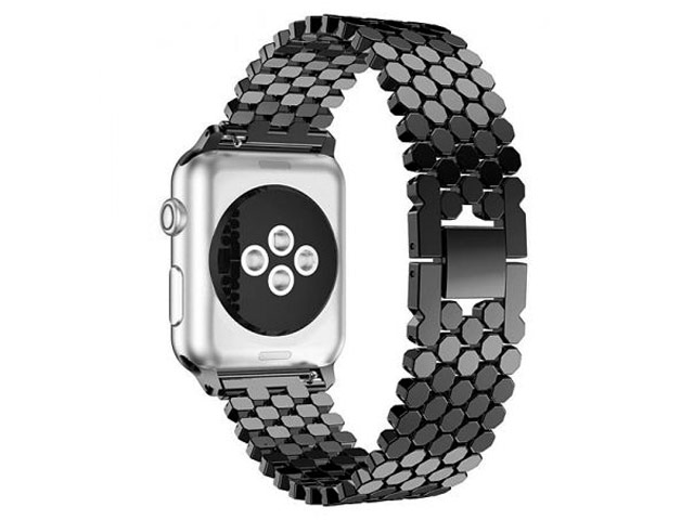 Ремешок для часов Yotrix Metal Scales для Apple Watch 42/44 мм (черный, стальной)
