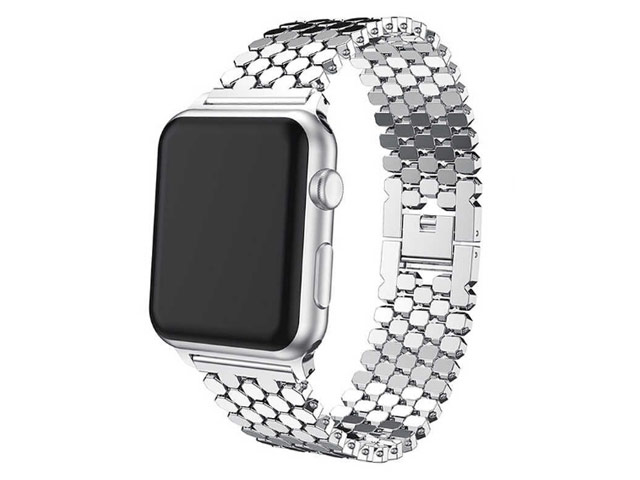 Ремешок для часов Yotrix Metal Scales для Apple Watch 38/40 мм (серебристый, стальной)