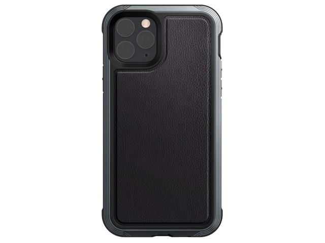 Чехол X-doria Defense Lux для Apple iPhone 11 pro (Black Leather, маталлический)