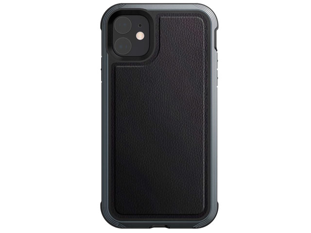 Чехол X-doria Defense Lux для Apple iPhone 11 (Black Leather, маталлический)