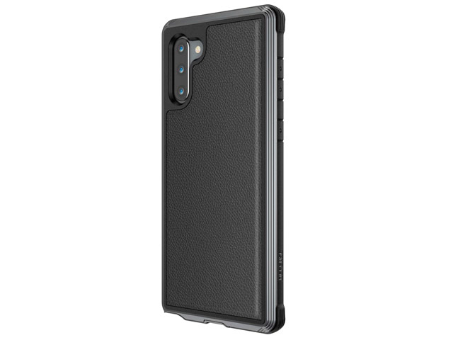 Чехол X-doria Defense Lux для Samsung Galaxy Note 10 (Black Leather, маталлический)
