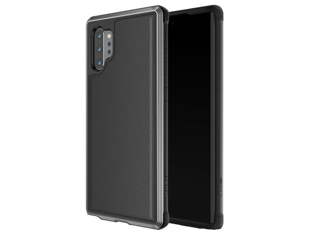 Чехол X-doria Defense Lux для Samsung Galaxy Note 10 plus (Black Leather, маталлический)