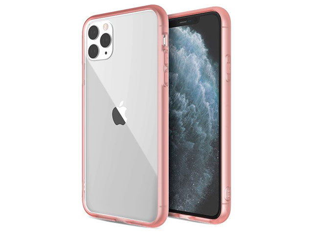 Чехол X-doria Glass Plus для Apple iPhone 11 pro (розовый, гелевый/стеклянный)