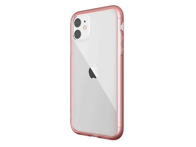 Чехол X-doria Glass Plus для Apple iPhone 11 (розовый, гелевый/стеклянный)