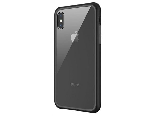 Чехол X-doria Scene Prime для Apple iPhone XS max (черный, гелевый/стеклянный)