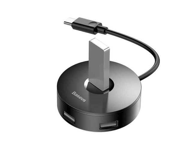 USB-хаб Baseus Round Box Hub универсальный (USB-C, 1 x USB 3.0, 4 x USB 3.0, черный)