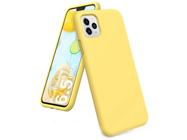 Чехол Yotrix LiquidSilicone для Apple iPhone 11 pro (желтый, гелевый)