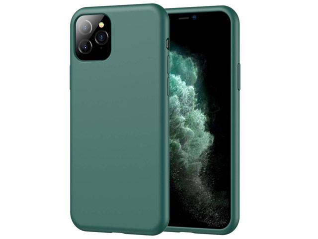 Чехол Yotrix LiquidSilicone для Apple iPhone 11 pro (темно-зеленый, гелевый)
