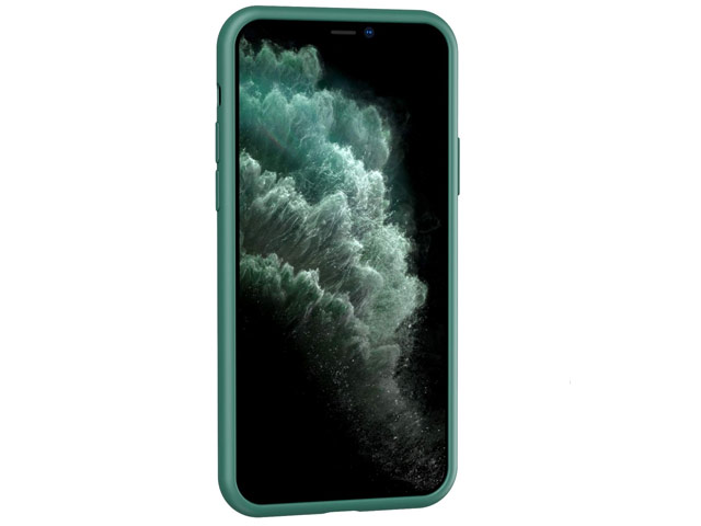 Чехол Yotrix LiquidSilicone для Apple iPhone 11 pro (темно-зеленый, гелевый)