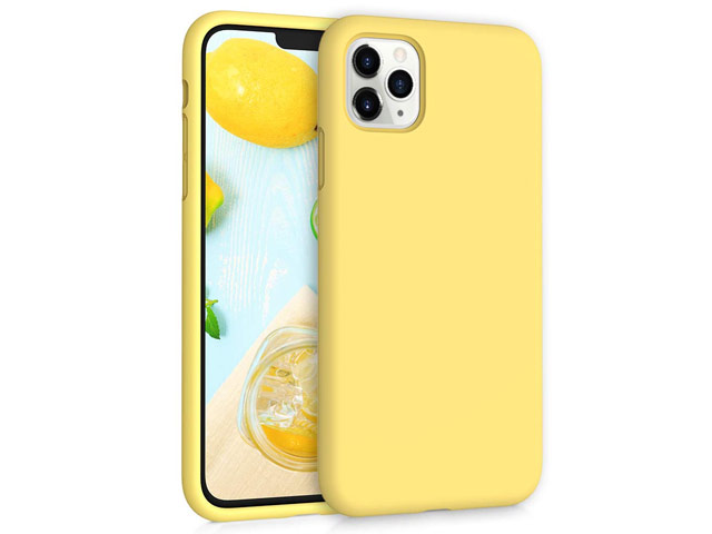 Чехол Yotrix LiquidSilicone для Apple iPhone 11 pro max (желтый, гелевый)