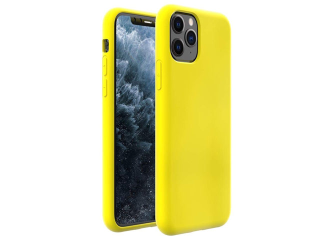 Чехол Yotrix LiquidSilicone для Apple iPhone 11 pro max (лимонный, гелевый)