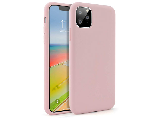 Чехол Yotrix LiquidSilicone для Apple iPhone 11 pro (пудра, гелевый)