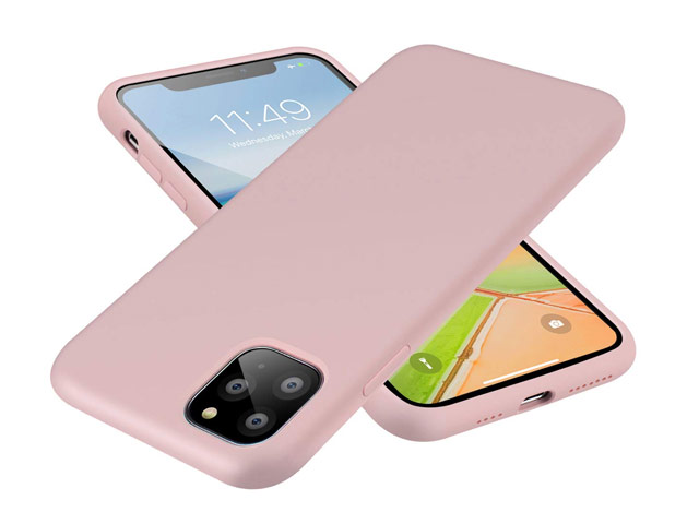 Чехол Yotrix LiquidSilicone для Apple iPhone 11 pro (пудра, гелевый)