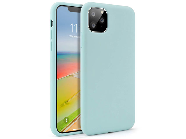 Чехол Yotrix LiquidSilicone для Apple iPhone 11 pro (мятный, гелевый)