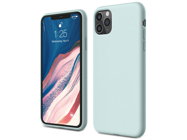 Чехол Yotrix LiquidSilicone для Apple iPhone 11 pro (мятный, гелевый)