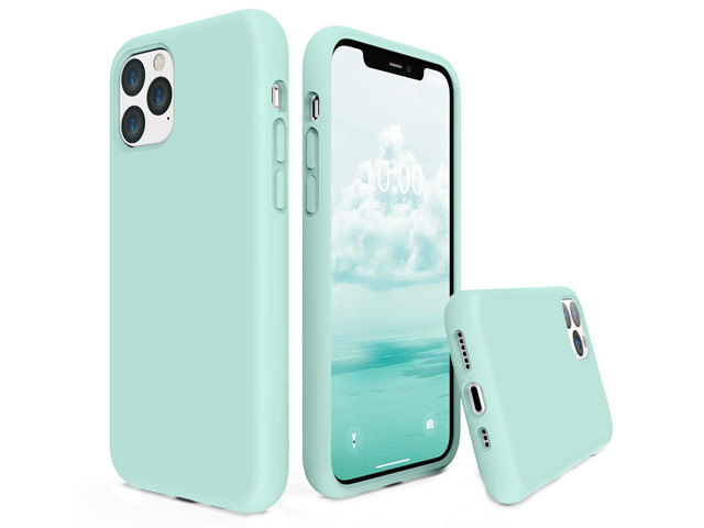 Чехол Yotrix LiquidSilicone для Apple iPhone 11 pro (мятный, гелевый)