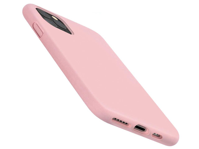 Чехол Yotrix LiquidSilicone для Apple iPhone 11 pro max (светло-розовый, гелевый)